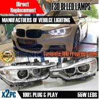 GBrite BMW F30 Bi Xenon Headlamps same as oem Genuine angel eyes LED..